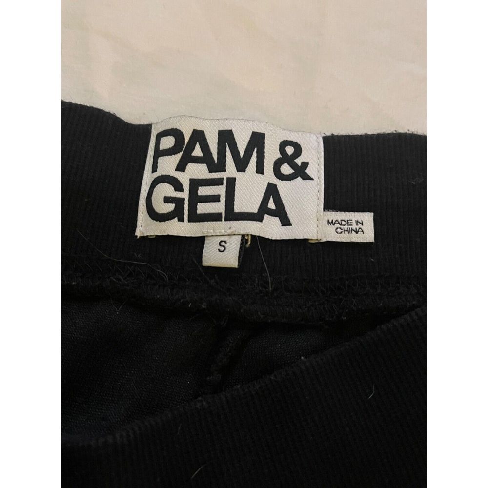 Pam And Gela Black Velour  Jogger Pants Size Small